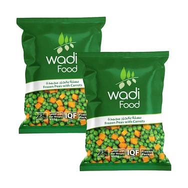 Wadi Food Frozen Peas &amp; Carrots 400gx2 Pieces