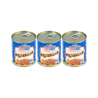 San Miguel Pure Foods Hot &amp; Spicy Corned Beef 210gx3 Pieces