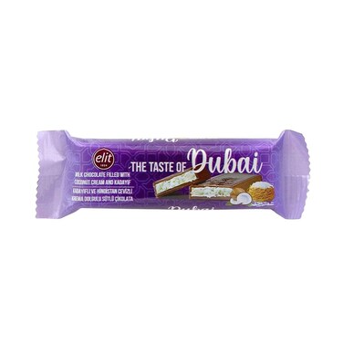 شوكولاتة إيليت دبي بالحليب محشوة بكريمة جوز الهند والقطايف 30 غرام