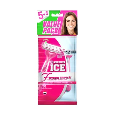 Clasico Ice Femme Triplex Triple Blade Disposable Value Pack 5+5 Pieces