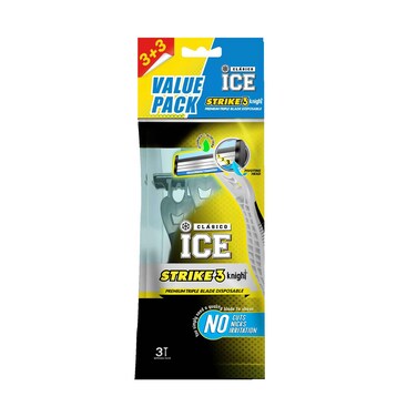 Clasico Ice Strike 3 Knight Premium Triple Blade Disposable 3+3 Pieces