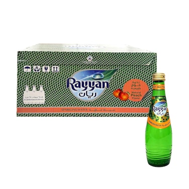 مياه غازية ريان بنكهة الخوخ الطبيعية 250 مل × 24 قطعة