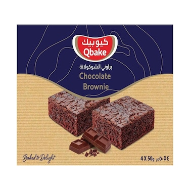 Qbake Chocolate Brownie 50gx4 Pieces