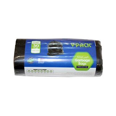 أكياس قمامة V-Pack، 75 سم × 103 سم، سعة 50 جالون، 20 كيسًا
