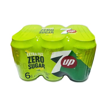 7UP Soft Drink Zero Sugar Extra Fizz 320mlX6 Pieces