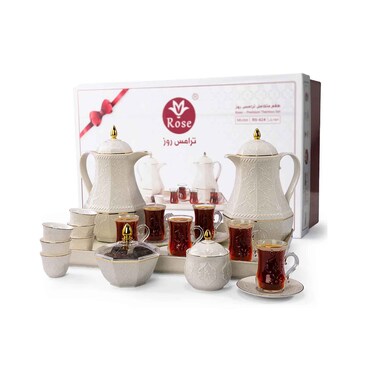 Rose Thermos Complete Tea &amp; Coffee With Vacuum Flask 24 Pieces Set
