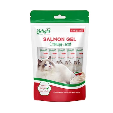 Delight Salmon Gel Creamy Cat Treat 10gx5 Pieces