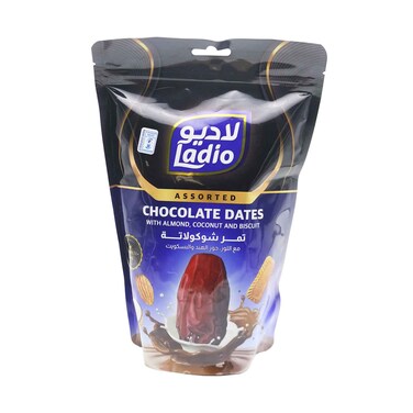 Ladio Chocolate Dates Assorted With Almond, Coconut &amp; Biscuit 250g