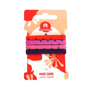 مجموعة من 4 قطع من شعر المهر من كارفور بنقاط متنوعة