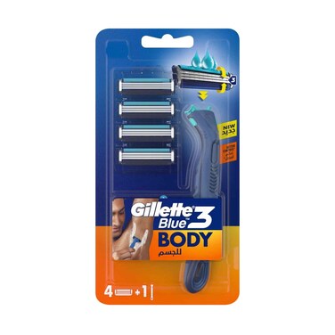 Gillette Blue 3 Body Razor With Handle 4 Pieces