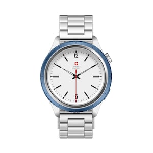 Swiss Military Smartwatch DOM 8 Blue Ring Steel Strap