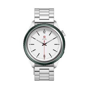Swiss Military Smartwatch DOM 8 Green Ring Steel Strap
