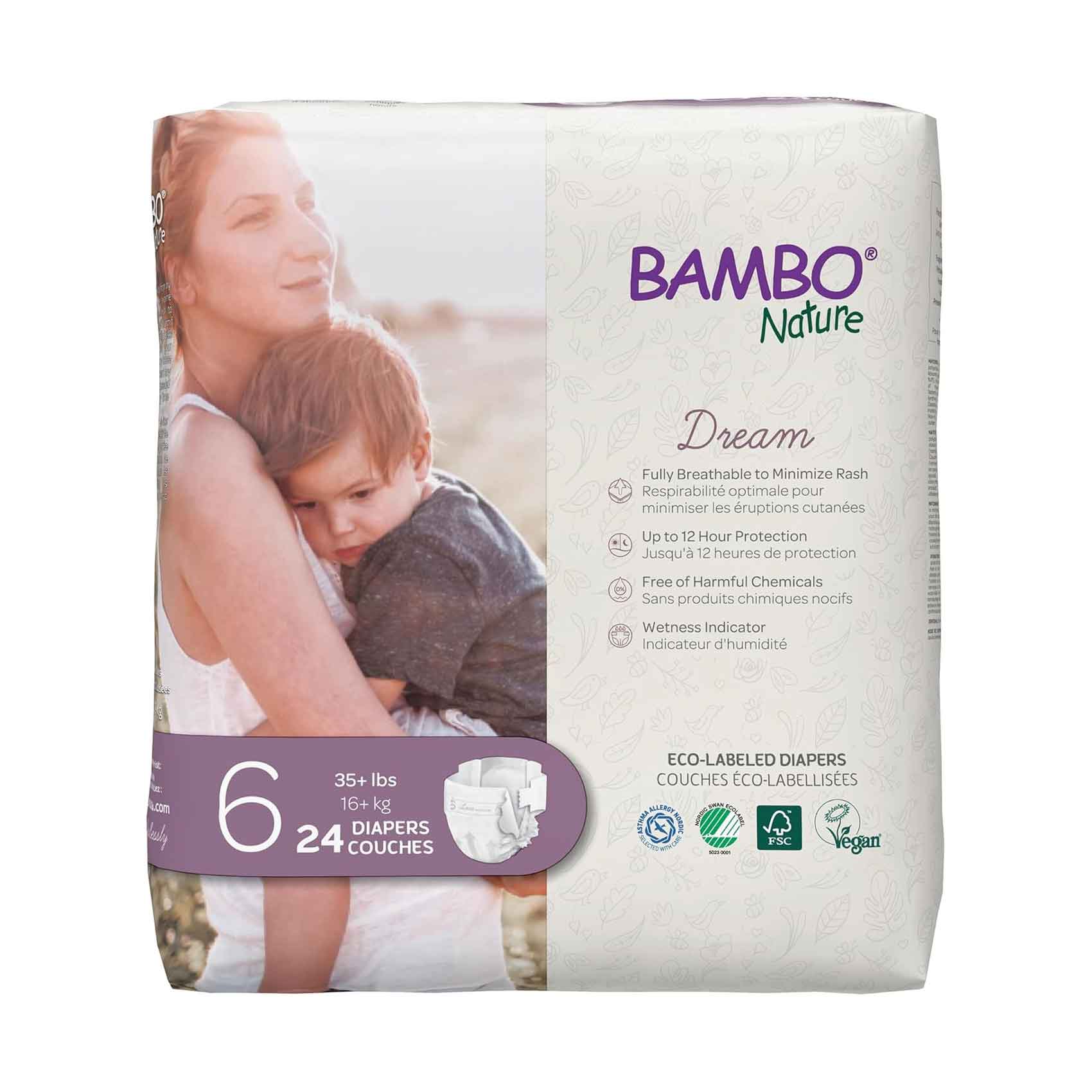 Bambo Nature Premium Eco-Friendly Baby Diapers Size 6, 16+kg, 24 Pieces