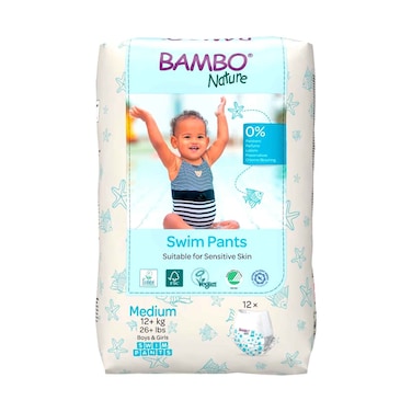 سراويل سباحة بامبو ناتشر متوسطة الحجم 12+ كجم، 12 قطعة