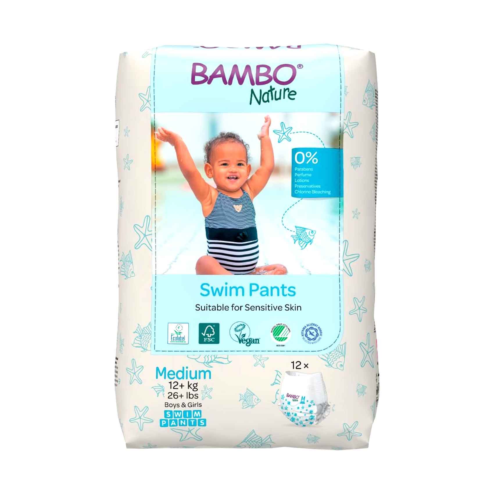 Bambo Nature Swim Pants Medium 12+Kg, 12 Pieces
