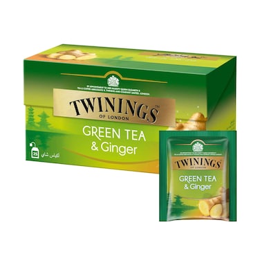 Twinings Of London Pure Green Tea Bags With Ginger Flavour 25 Pieces