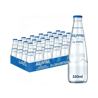 Aquafina Sparkling Water Glass Bottle 330mlx24 Pieces
