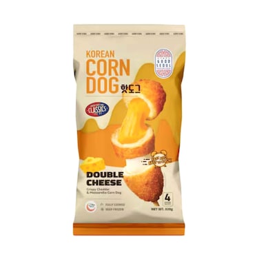 هوت دوغ الذرة المجمد من جود سيول، بنكهة الجبن المزدوج، 320 غرام