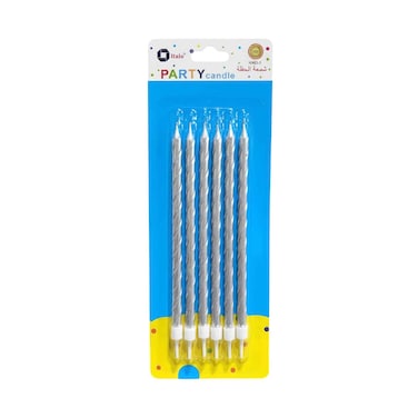 Party Pencil Candle Assorted 6 Pieces