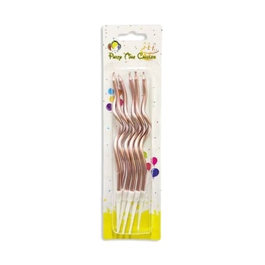 Party Metal Zic Zac&nbsp;Candle Assorted 6 Pieces