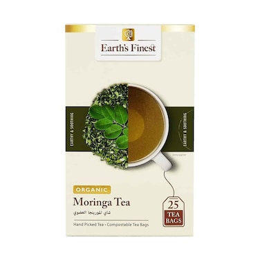 شاي المورينجا العضوي من إيرثز فاينست، 1.5 غرام × 25 كيسًا