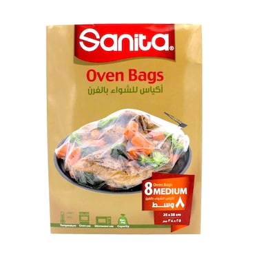 أكياس فرن سانيتا متوسطة الحجم 25 × 38 سم، 8 أكياس