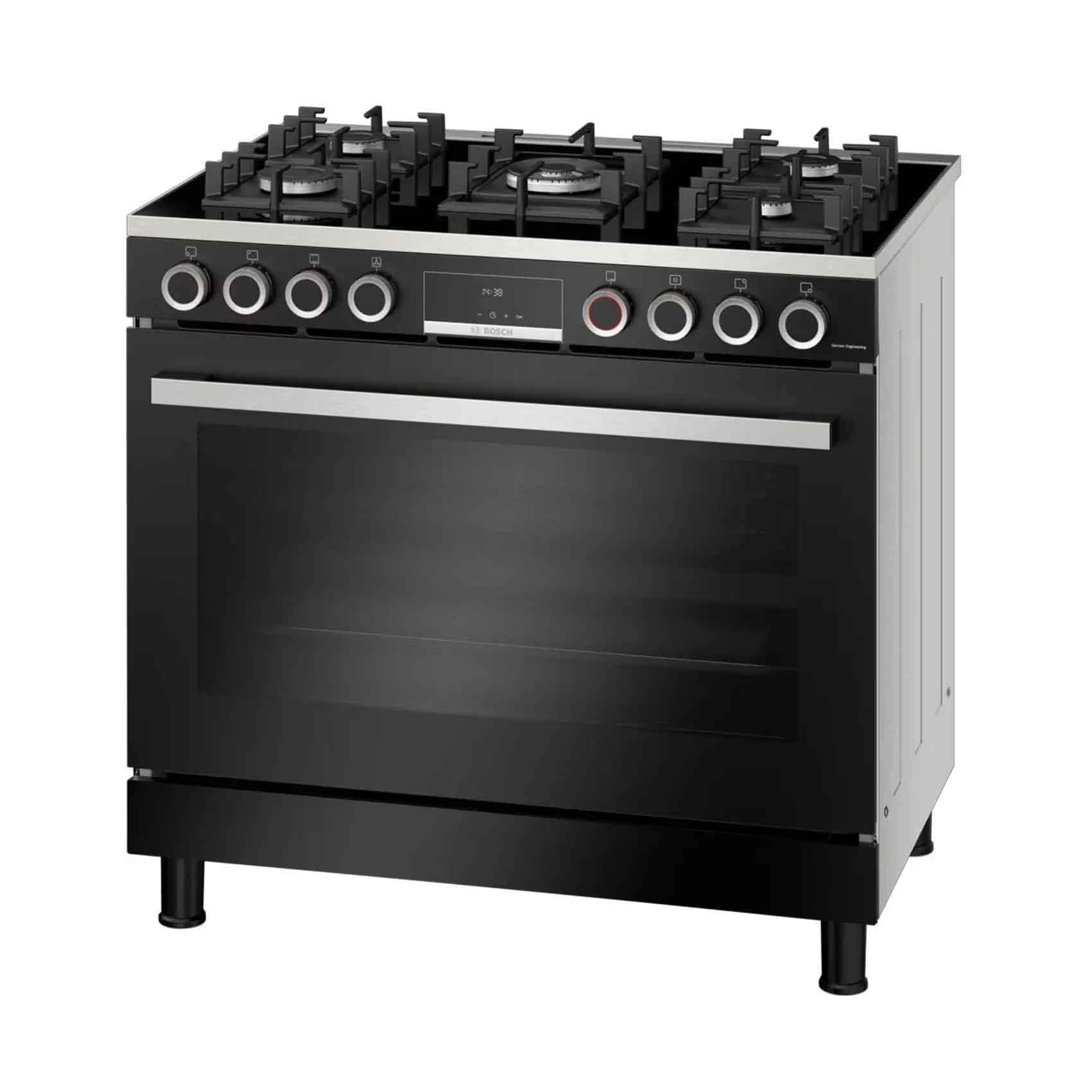 Bosch Gas Cooker Freestanding 5 Burner Series 8 HJYGGXV60M 90x60cm Black 5 Year Warranty