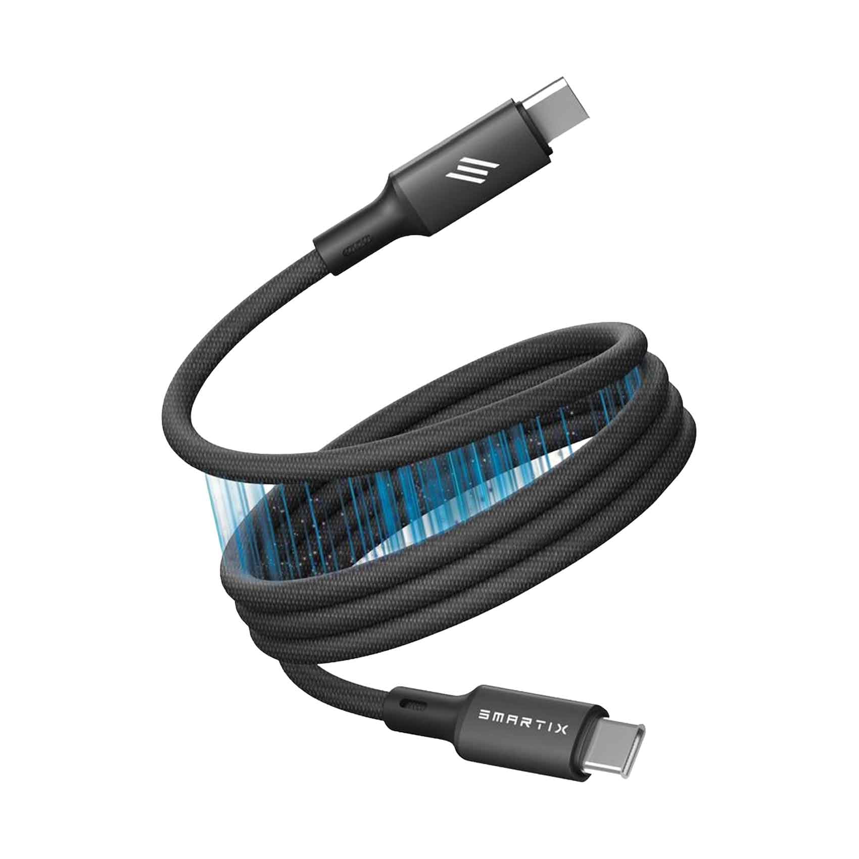 Smartix Braided Magnetic Cable Premium C to C 100W Black