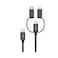 Smartix Braided Cable 3in1 Premium USB C-C/Lightning/Micro USB-B Black