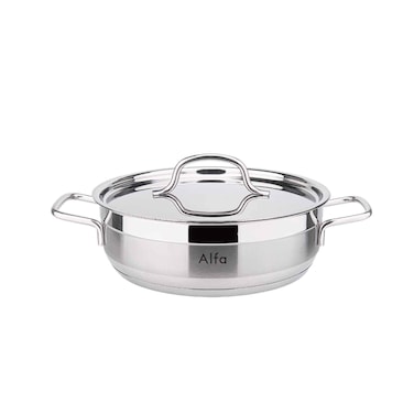 Alfa Stainless Steel Low Casserole 24x8cm 3.4l