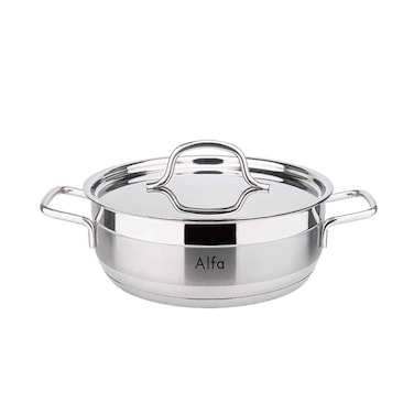 Alfa Stainless Steel Low Casserole 32x13cm 10l