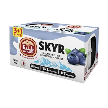 Baladna Skyr Icelandic Style Blueberry Flavoured Yoghurt 150gx4 Pieces