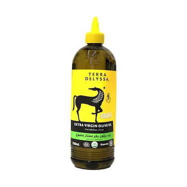 Terra Delyssa Organic Extra Virgin Olive Oil, Firs Cold Press 0 Carb Squeeze Bottle 750ml