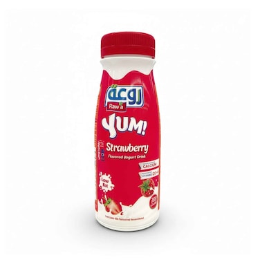 Raw'a Yum Flavored Yogurt Drink Strawberry, Low Fat 200ml