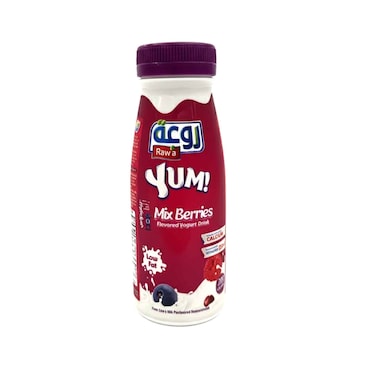 Raw'a Yum Flavored Yogurt Drink Mix Berries, Low Fat 200ml