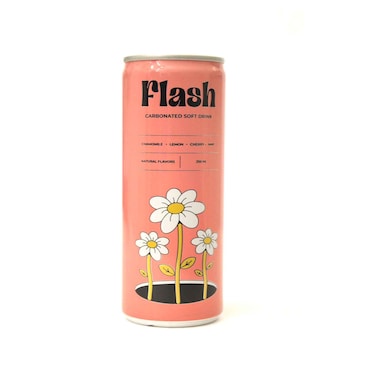 Flash Carbonated Soft Drink With Chamomile, Lemon, Cherry &amp; Mint Flavor 250ml