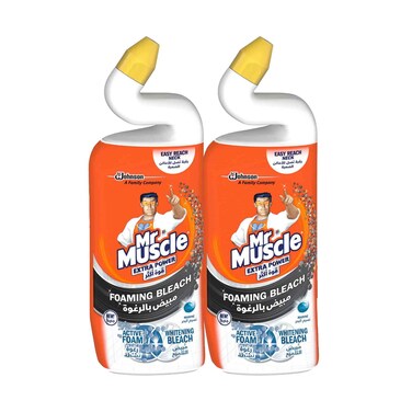 Mr. Muscle Extra Power Foaming Bleach Gel Toilet Cleaner Marine 750mlx2 Pieces