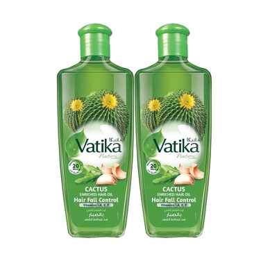 Dabur Vatika Cactus Enriched Hair Oil Hair Fall Control 300mlx2 Pieces