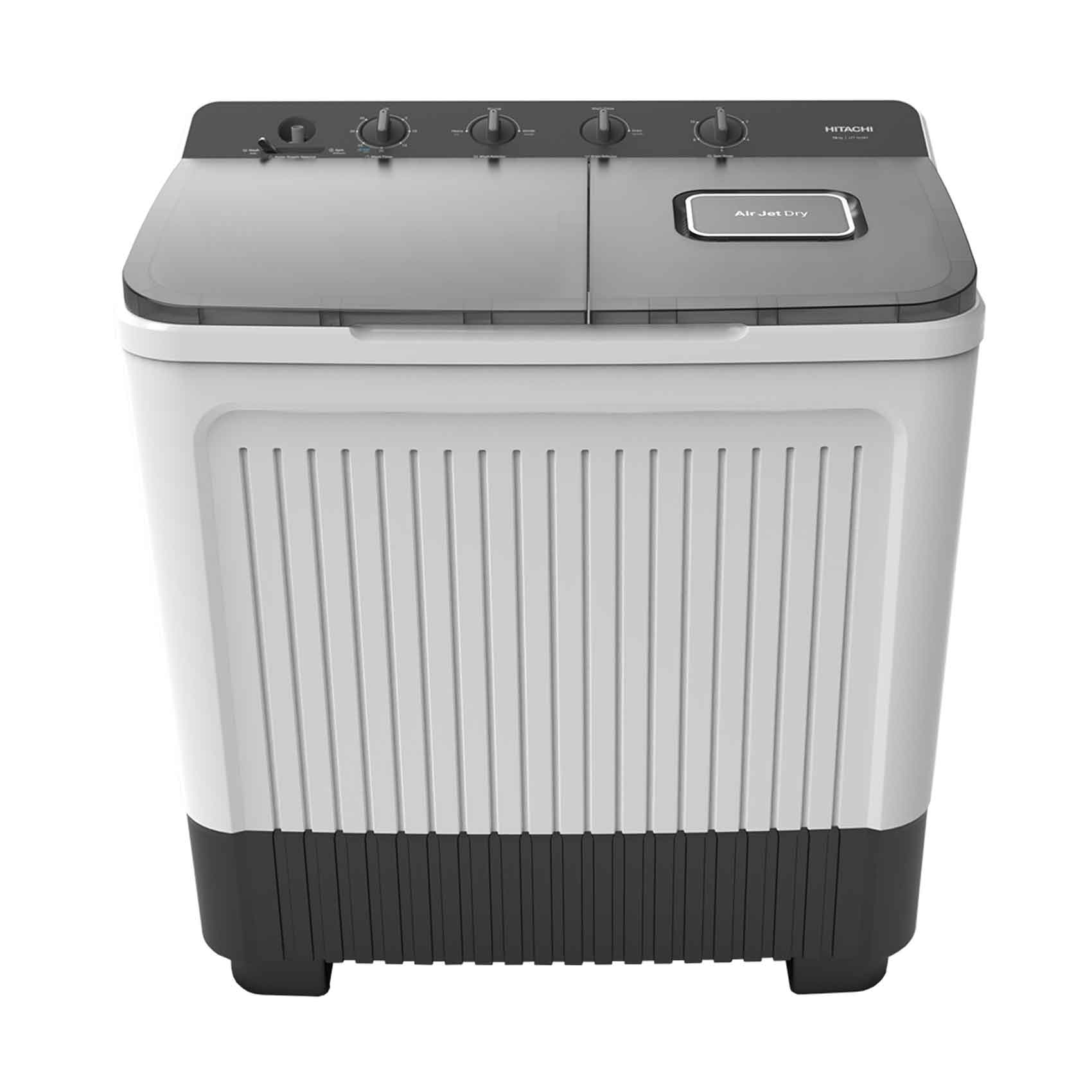Hitachi Washing Machine Twin Tub Air Jet Dry Dual Lint Filter LTT17JWTMRG 17Kg Mercury Gray
