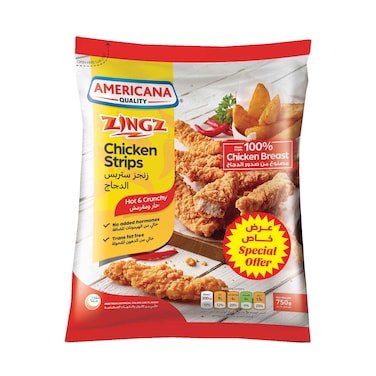 Americana Frozen Zingz Chicken Strips Hot &amp; Crunchy 750g