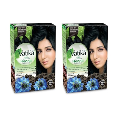 Dabur Vatika Naturals Henna Hair Color Natural Black 2 Pack