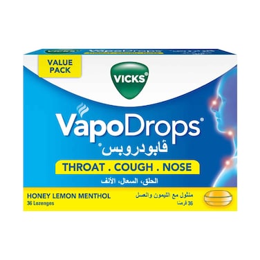 Vicks Vapo Drops With Honey Lemon Menthol Flavour 2.5gx36 Pieces