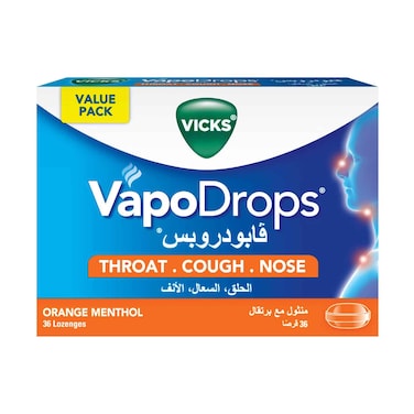 Vicks Vapo Drops With Orange Menthol Flavour 2.5gx36 Pieces