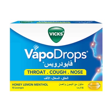 Vicks Vapo Drops With Honey Lemon Menthol Flavour 2.5gx16 Pieces