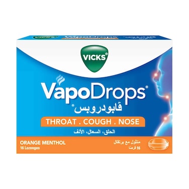 Vicks Vapo Drops With Orange Menthol Flavour 2.5gx16 Pieces