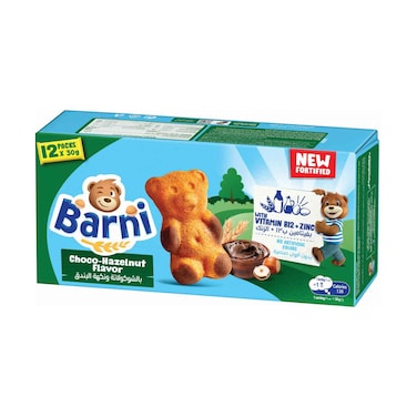 Barni Chocolate &amp; Hazelnut Cake Flavored Biscuits 30gx12 Pieces