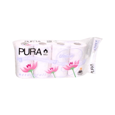 Pura Unica Toilet Rolls 3ply, 8 Pieces