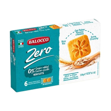 Balocco Zero Sugar Biscuits With Oats &amp;Rice 230g