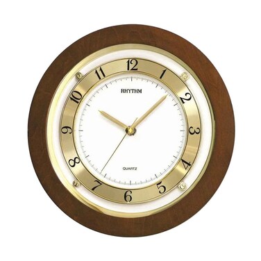 Rhythm Silent Wooden Wall Clock CMG975, 24cm