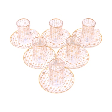 طقم فنجان وصحن رويال بلو إستيكانا، D-3، 6 قطع